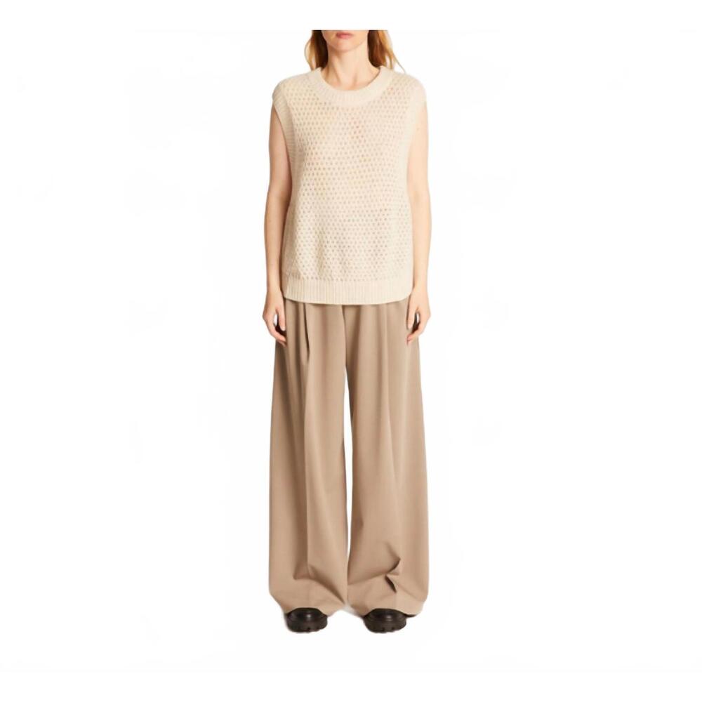 NEW MAISON MONTAGUT raven open knit sweater vest in ecru